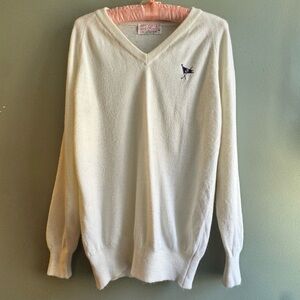 Vintage White 1950s Women’s Golf Sweater Lady Pickering Brand USA Made Size L